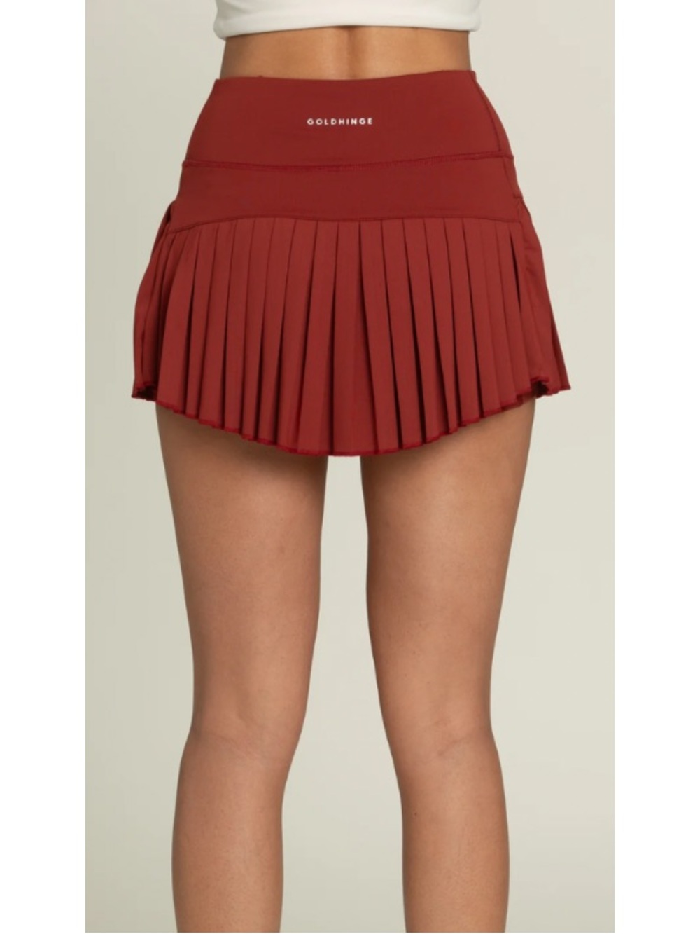 GoldHinge Pleated Athletic Tennis Skirt in Maroon NWT Size S